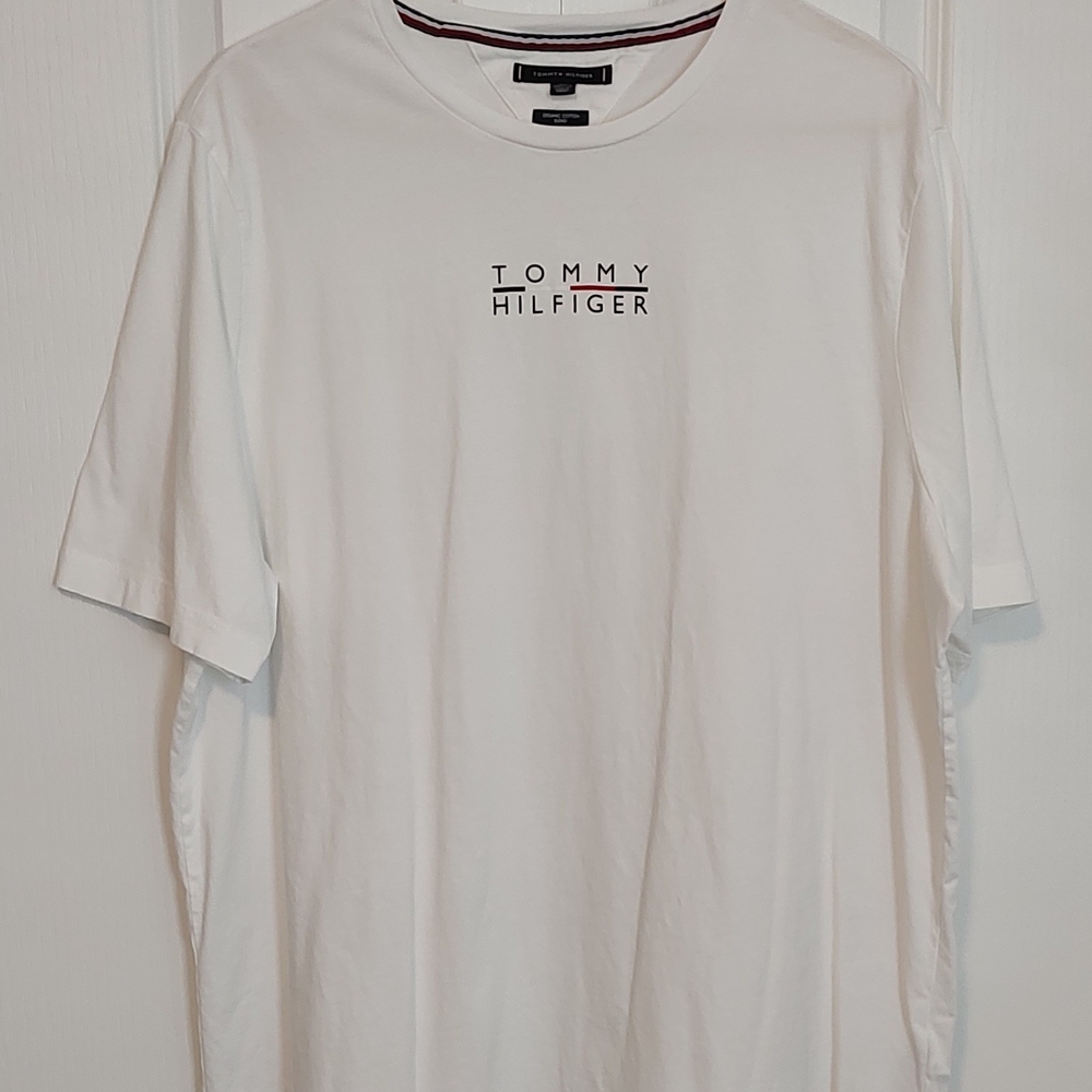 Tommy Hilfiger White Short Sleeve Tee Classic Casual